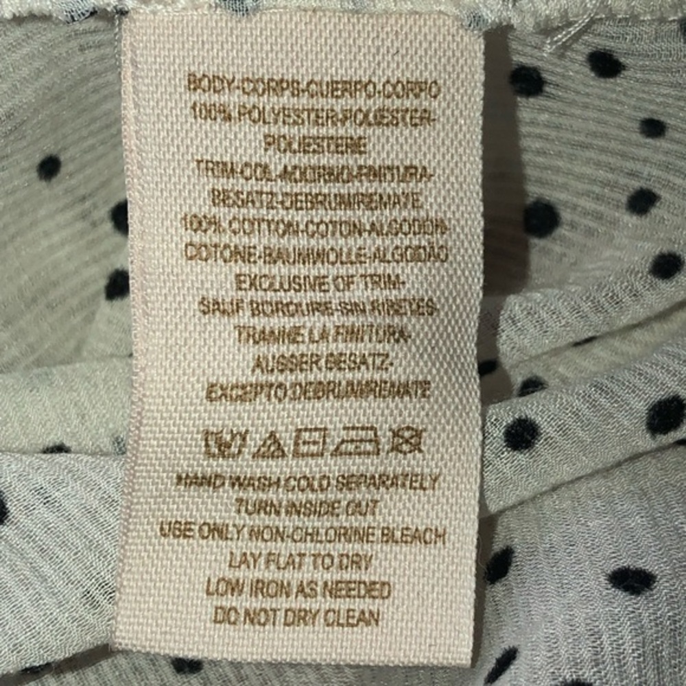 Free People Polka Dot Sheer Blouse Top - Picture 5 of 6